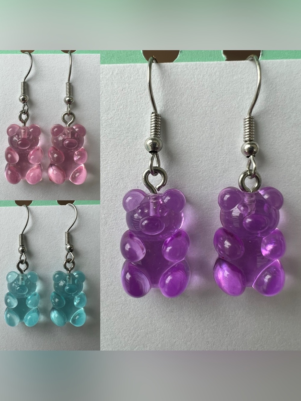3 pairs of Gummy Bear Drop Earrings